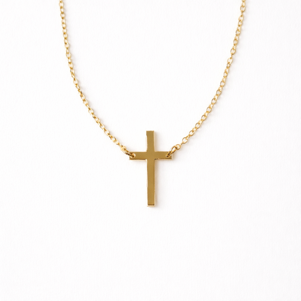 Priscilla Sideways Cross Necklace