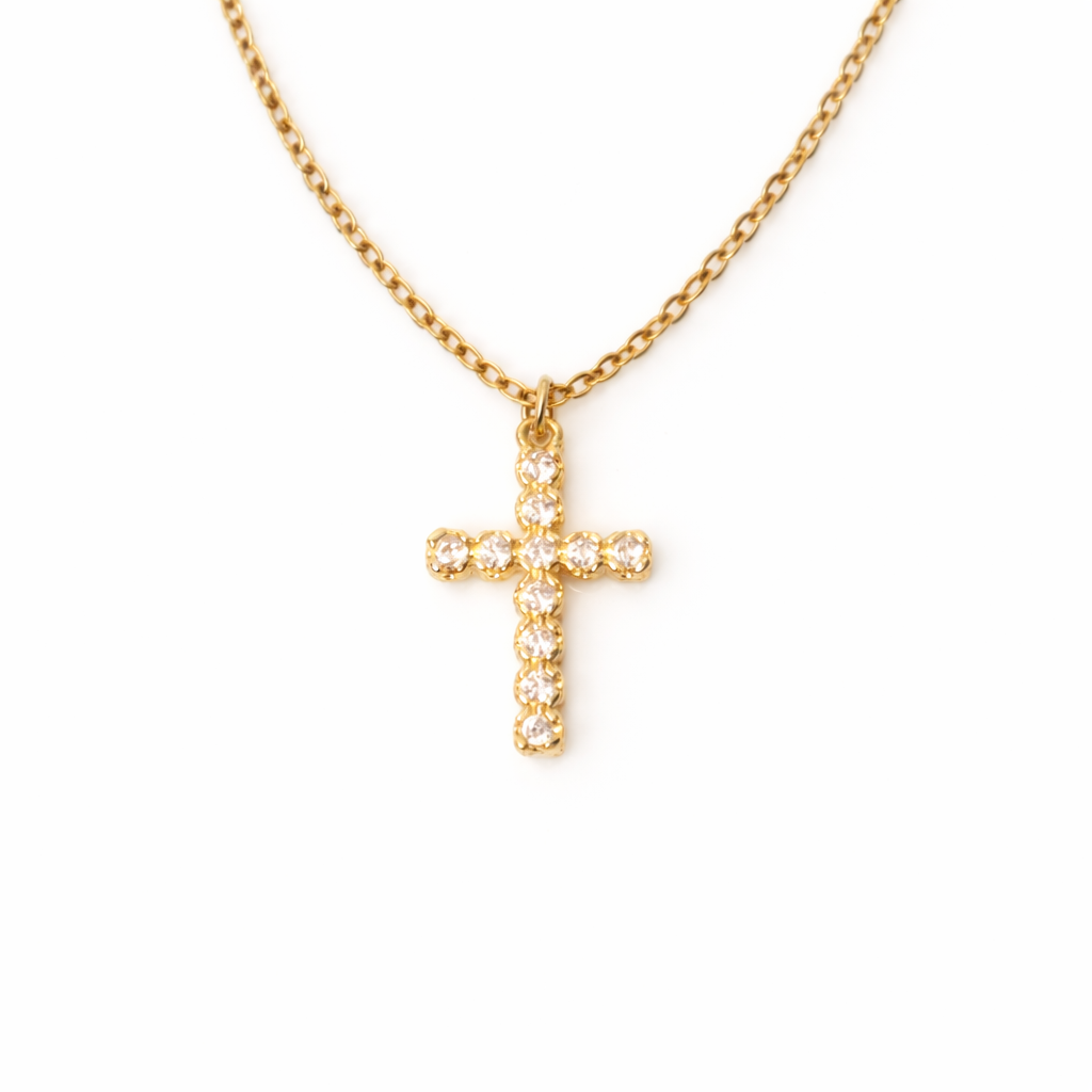 Phoebe Sparkling Cross Necklace