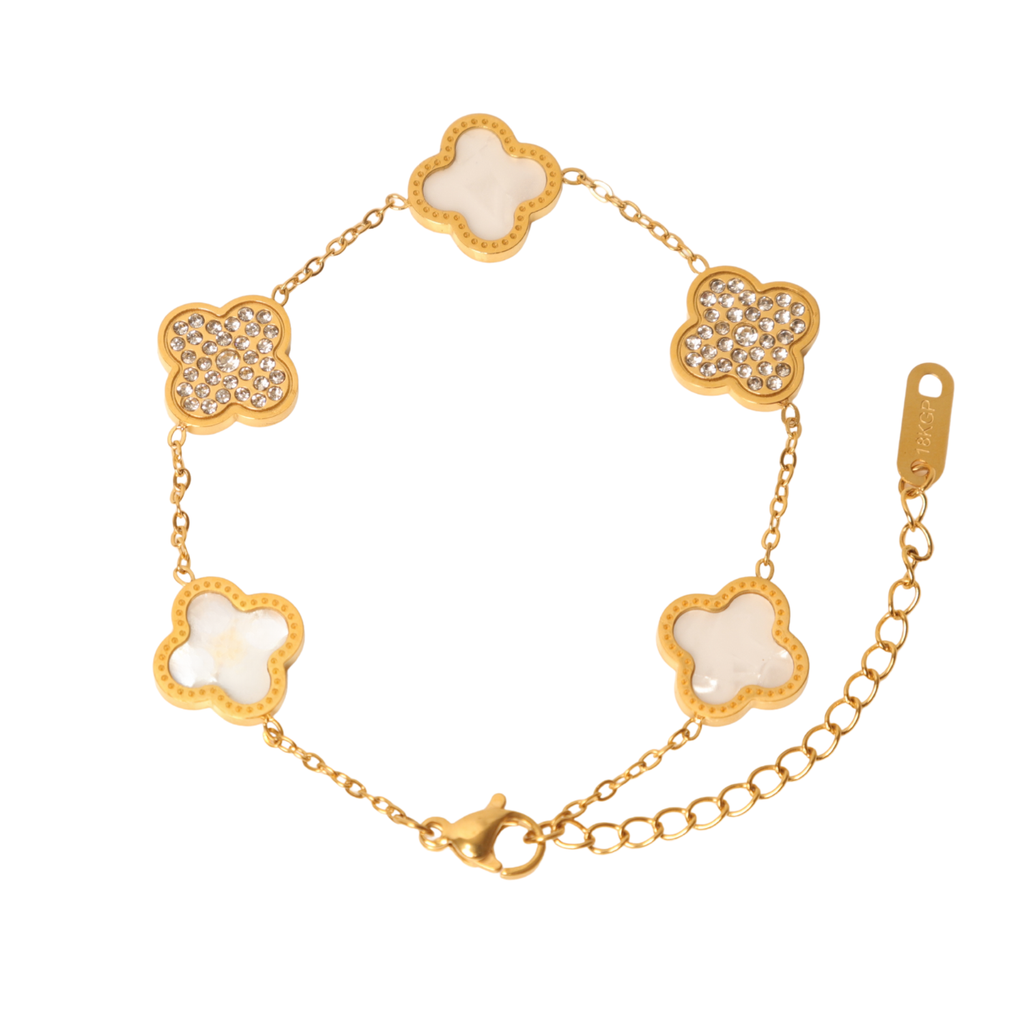 Cora Bloom — Clover & Crystal Bracelet