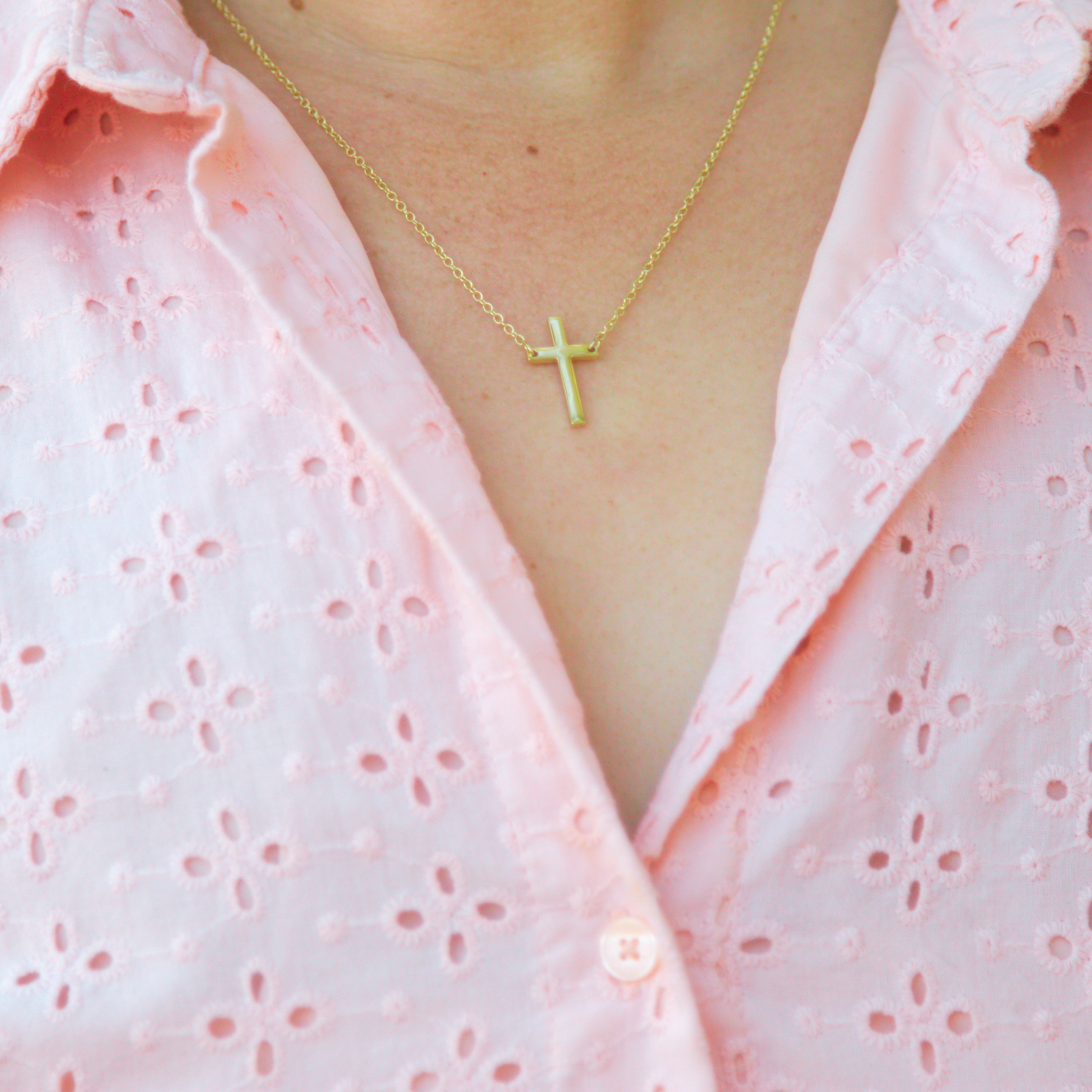 Priscilla Sideways Cross Necklace
