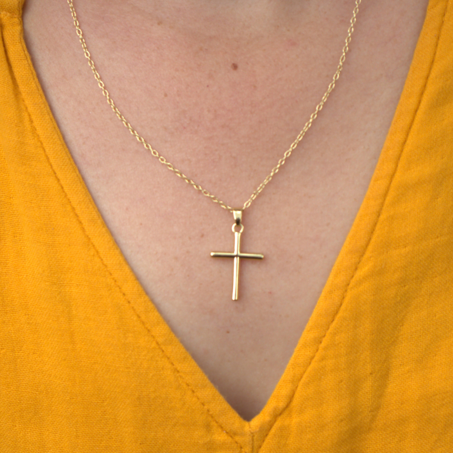 Lydia Gold Cross Necklace
