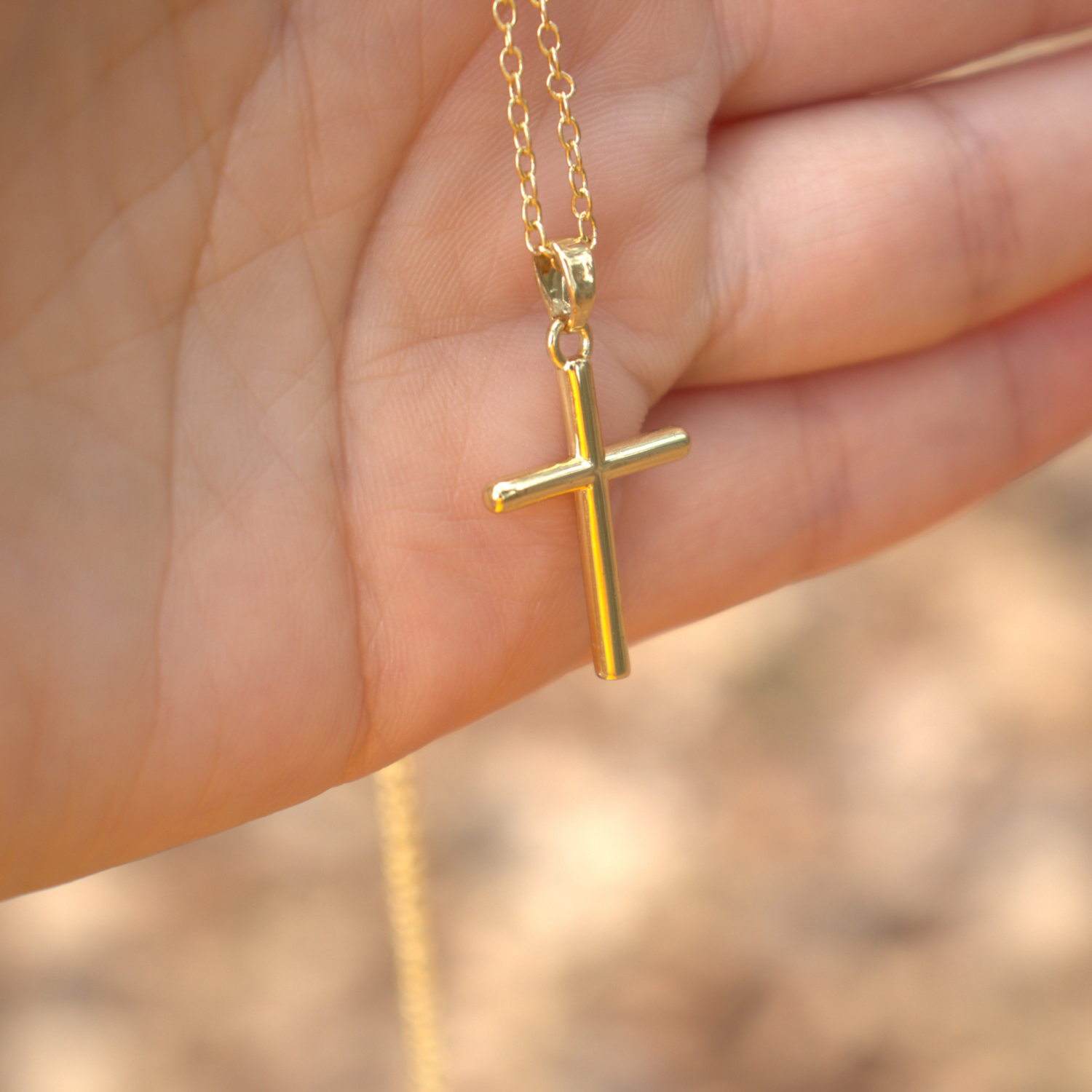 Lydia Gold Cross Necklace