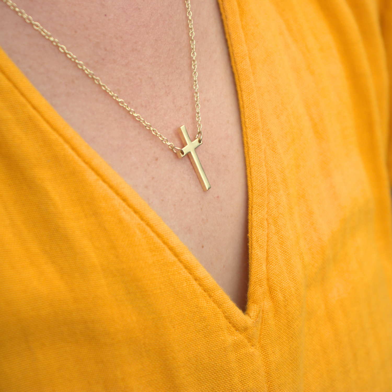 Priscilla Sideways Cross Necklace