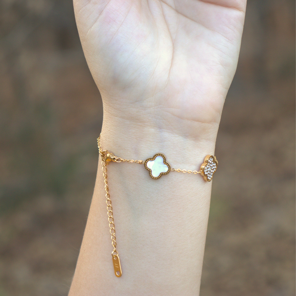 Cora Bloom — Clover & Crystal Bracelet