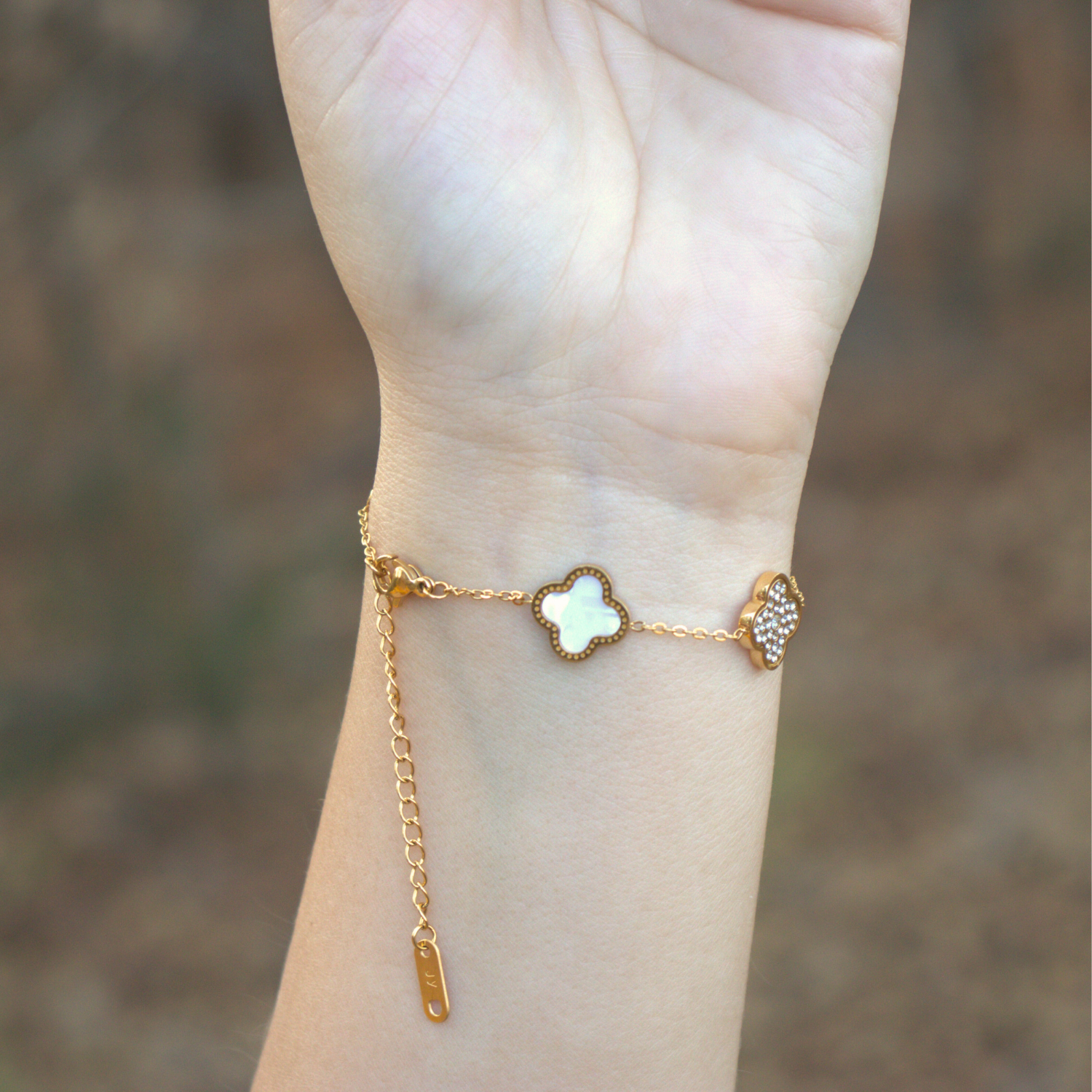 Cora Bloom — Clover & Crystal Bracelet